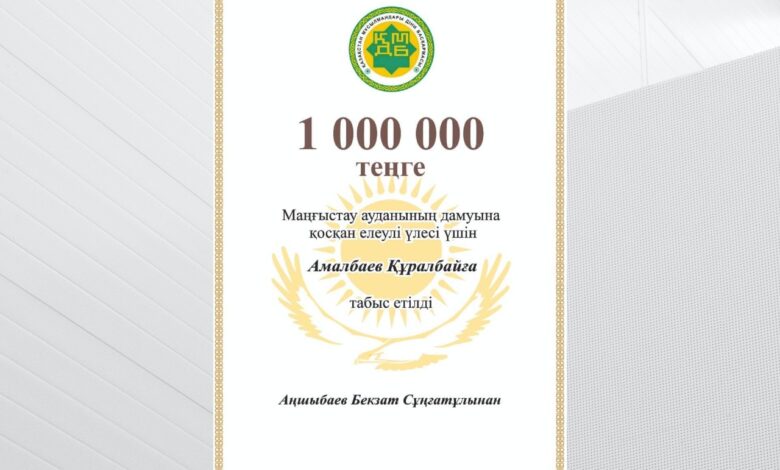 Маңғыстау: Аудан имамы қаржылай сертификатпен марапатталды